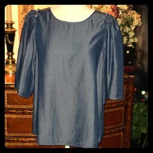 Ann Taylor Denim Blue Top